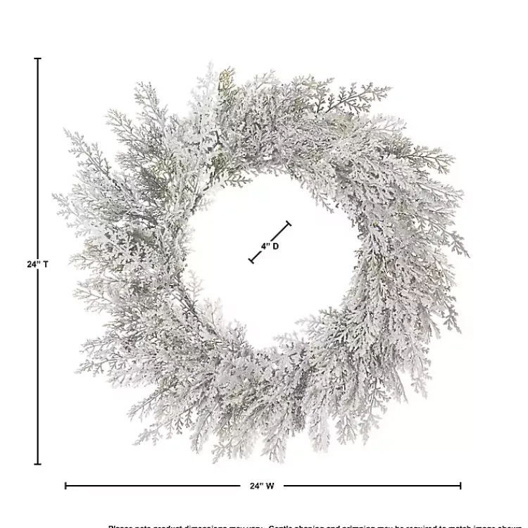 Christmas Wreaths>Kirklands Home Frosted Cedar Christmas Wreath