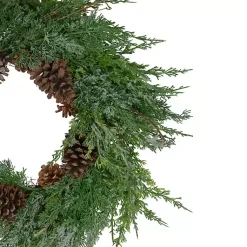 Christmas Wreaths>Kirklands Home Frosted Cedar Pinecone Wreath Green