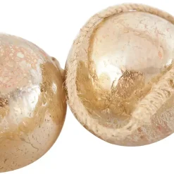 Decorative Accents>Kirklands Home Frosted Champagne Glass Orb Garland Brown