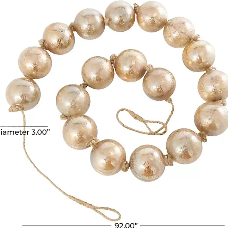 Decorative Accents>Kirklands Home Frosted Champagne Glass Orb Garland Brown