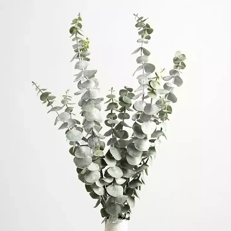 Stems & Bouquets>Kirklands Home Frosted Eucalyptus Stem Green
