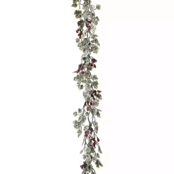 Arrangements & Greenery>Kirklands Home Frosted Grape Leaf and Berry Christmas Garland
