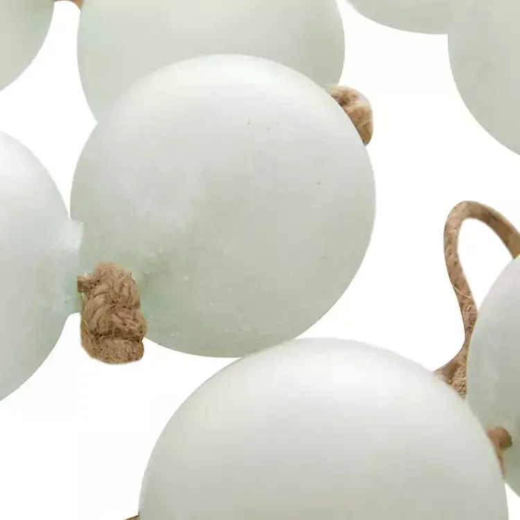 Decorative Accents>Kirklands Home Frosted Light Teal Glass Bead Garland Blue