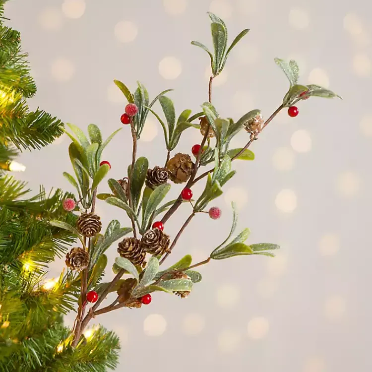 Christmas Tree Decorations>Kirklands Home Frosted Red Berry & Greenery Picks, Set of 2