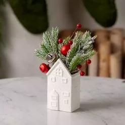 Arrangements & Greenery>Kirklands Home Frosted Red Berry Arrangement in House Vase