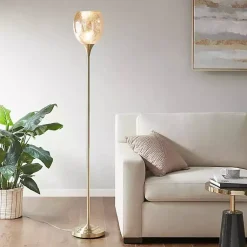 Kirklands Home Frosted Starlight Golden Floor Lamp White Discount