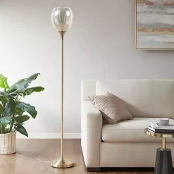 Kirklands Home Frosted Starlight Golden Floor Lamp White Discount