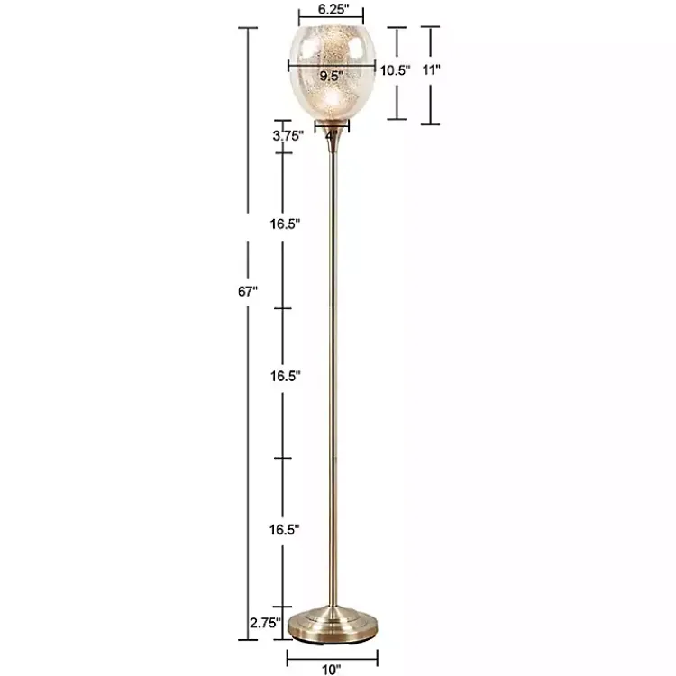 Kirklands Home Frosted Starlight Golden Floor Lamp White Discount