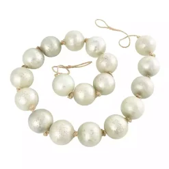 Decorative Accents>Kirklands Home Frosted Glass Orb Garland White