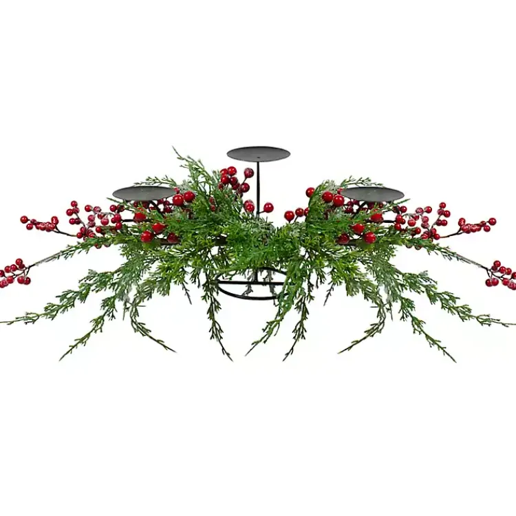 Arrangements & Greenery>Kirklands Home Frosted Winter Berry Christmas Centerpiece