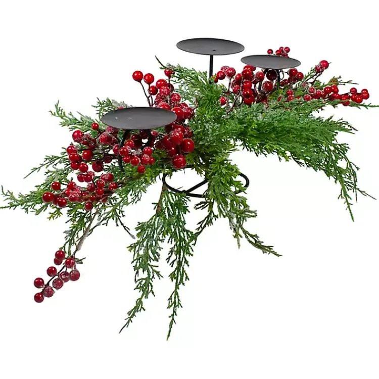 Arrangements & Greenery>Kirklands Home Frosted Winter Berry Christmas Centerpiece