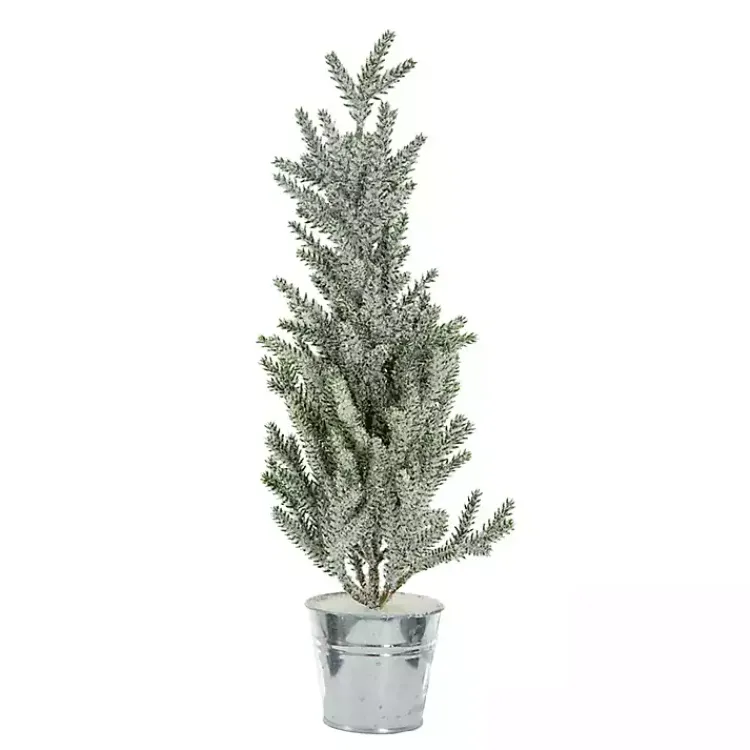 Christmas Arrangements & Garland>Kirklands Home Frosty Potted Angel Pine Tree Green