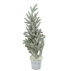 Christmas Arrangements & Garland>Kirklands Home Frosty Potted Angel Pine Tree Green
