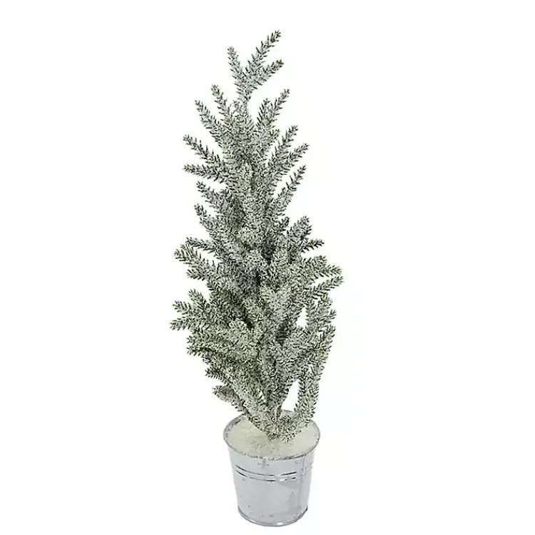 Christmas Arrangements & Garland>Kirklands Home Frosty Potted Angel Pine Tree Green