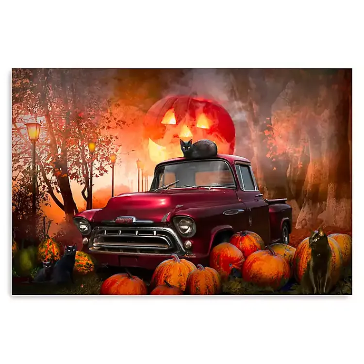 Halloween>Kirklands Home Full Moon Jack O Lantern Canvas Art Print, 16x24