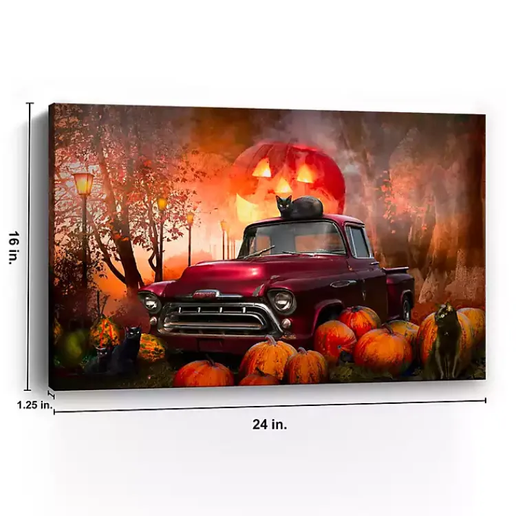 Halloween>Kirklands Home Full Moon Jack O Lantern Canvas Art Print, 16x24