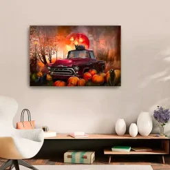 Halloween>Kirklands Home Full Moon Jack O Lantern Canvas Art Print, 24x36