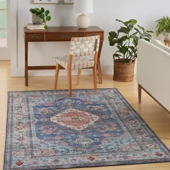 Kirklands Home Fulton Medallion Area Rug, 7x9 Blue