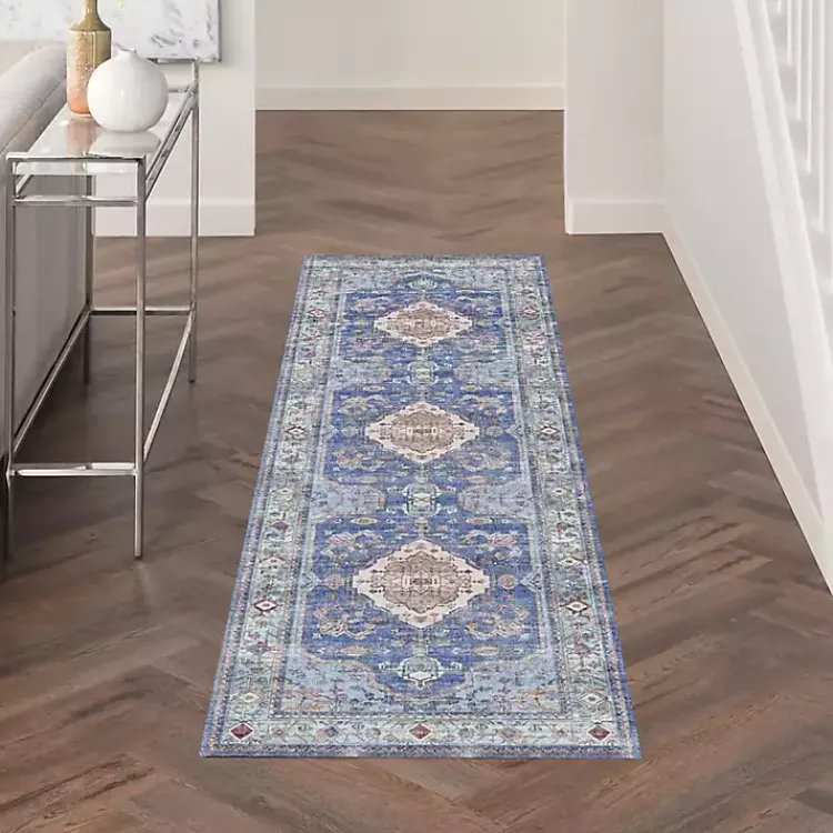 Kirklands Home Fulton Medallion Runner, 2x7 Blue Best