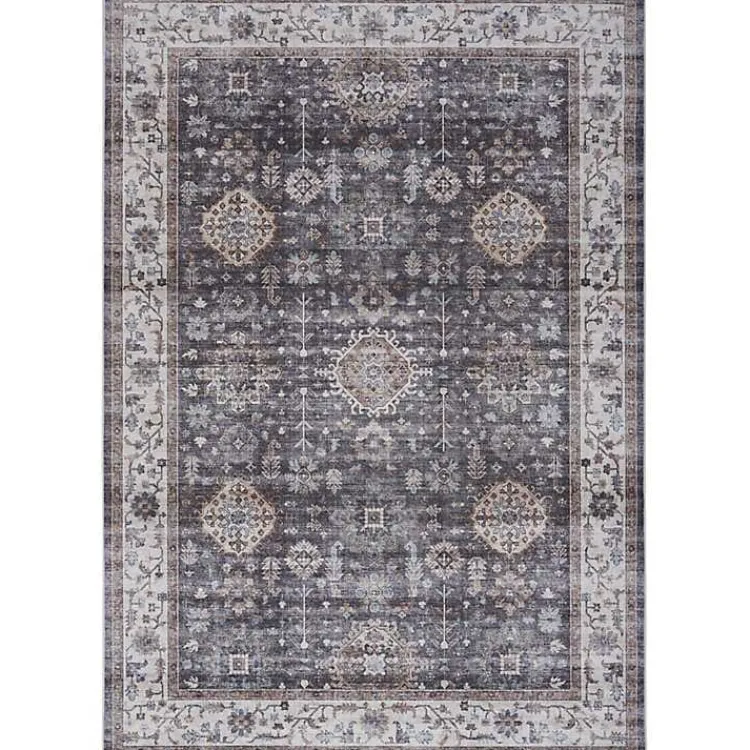 Kirklands Home Fulton Charcoal Medallion Area Rug, 5x7 Gray Discount
