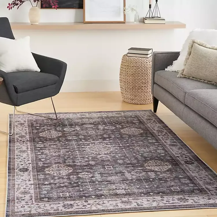 Kirklands Home Fulton Charcoal Medallion Area Rug, 5x7 Gray Discount