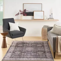 Kirklands Home Fulton Charcoal Medallion Area Rug, 5x7 Gray Discount