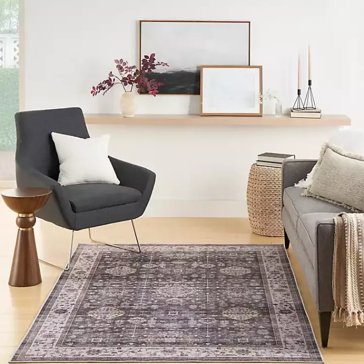Kirklands Home Fulton Charcoal Medallion Area Rug, 5x7 Gray Discount