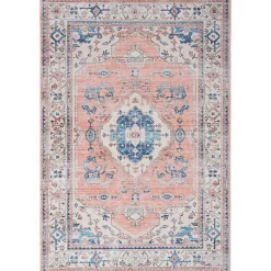 Kirklands Home Fulton Coral Medallion Area Rug, 7x9 Pink Outlet