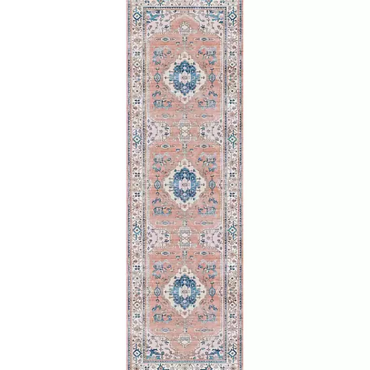Kirklands Home Fulton Coral Medallion Runner, 2x7 Pink Discount