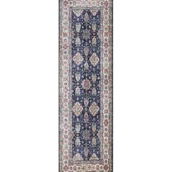 Kirklands Home Fulton Navy Medallion Runner, 2x7 Blue