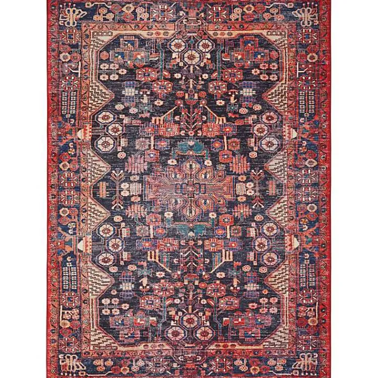 Kirklands Home Fulton Red Botanical Area Rug, 5x7 Discount