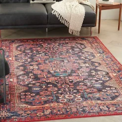 Kirklands Home Fulton Red Botanical Area Rug, 5x7 Discount