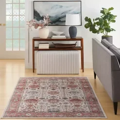 Kirklands Home Fulton Red Floral Medallion Area Rug, 7x10 Clearance