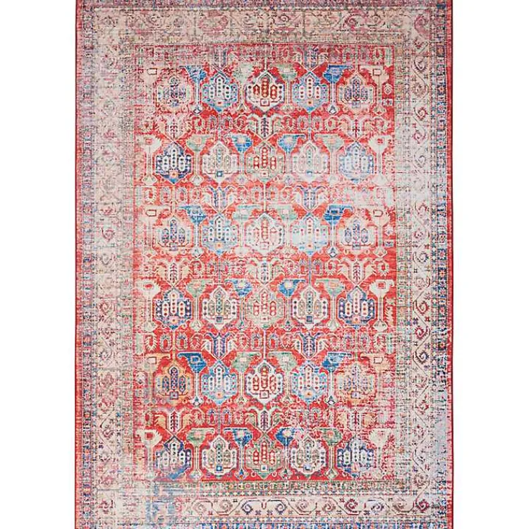 Kirklands Home Fulton Traditional Area Rug, 7x10 Red Discount