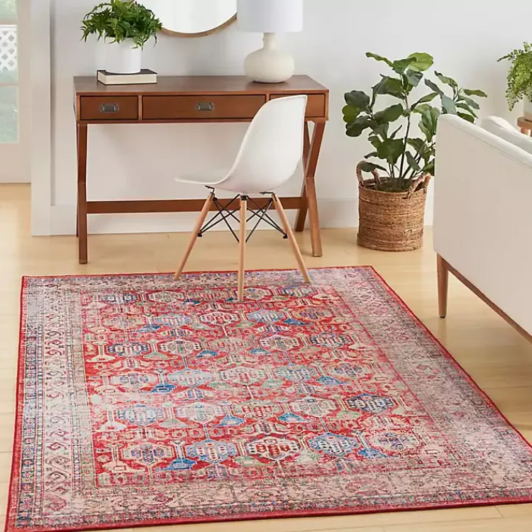 Kirklands Home Fulton Traditional Area Rug, 7x10 Red Discount