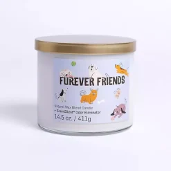 Candles>Kirklands Home Furever Friends + ScentSilent 3-Wick Jar Candle White
