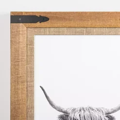 Kirklands Home Furry Highland Cow Framed Art Print New