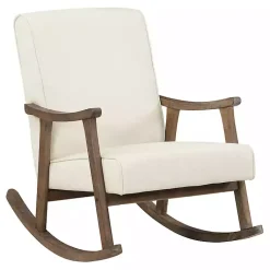Kirklands Home Gainsborough Upholstered Rocking Chair Ivory Hot