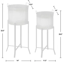 Kirklands Home Galvanized Planters with Stands, Set of 2 Black Clearance