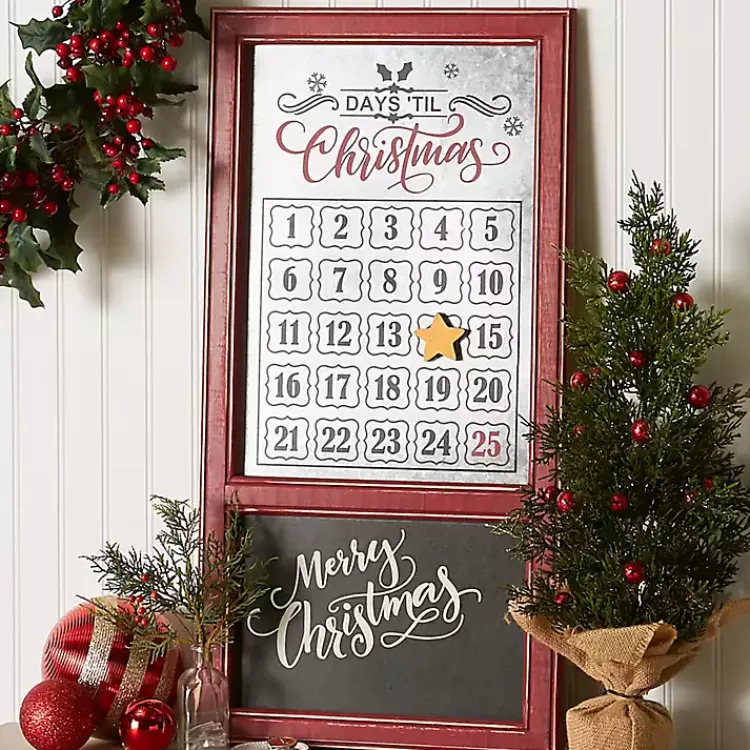 Christmas Art & Wall Decor>Kirklands Home Galvanized Christmas Advent Calendar Plaque