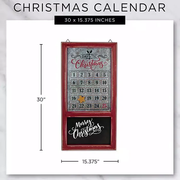 Christmas Art & Wall Decor>Kirklands Home Galvanized Christmas Advent Calendar Plaque