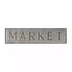 Kirklands Home Galvanized Iron Market Wall Sign Silver Sale