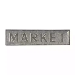 Kirklands Home Galvanized Iron Market Wall Sign Silver Sale