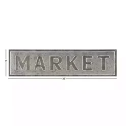 Kirklands Home Galvanized Iron Market Wall Sign Silver Sale