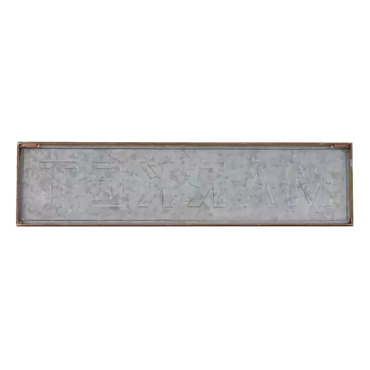 Kirklands Home Galvanized Iron Market Wall Sign Silver Sale