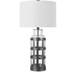 Kirklands Home Galvanized Metal Glass Jug Table Lamp White Best