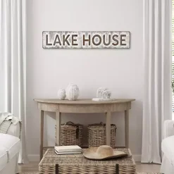 Kirklands Home Galvanized Metal Lake House Wall Sign