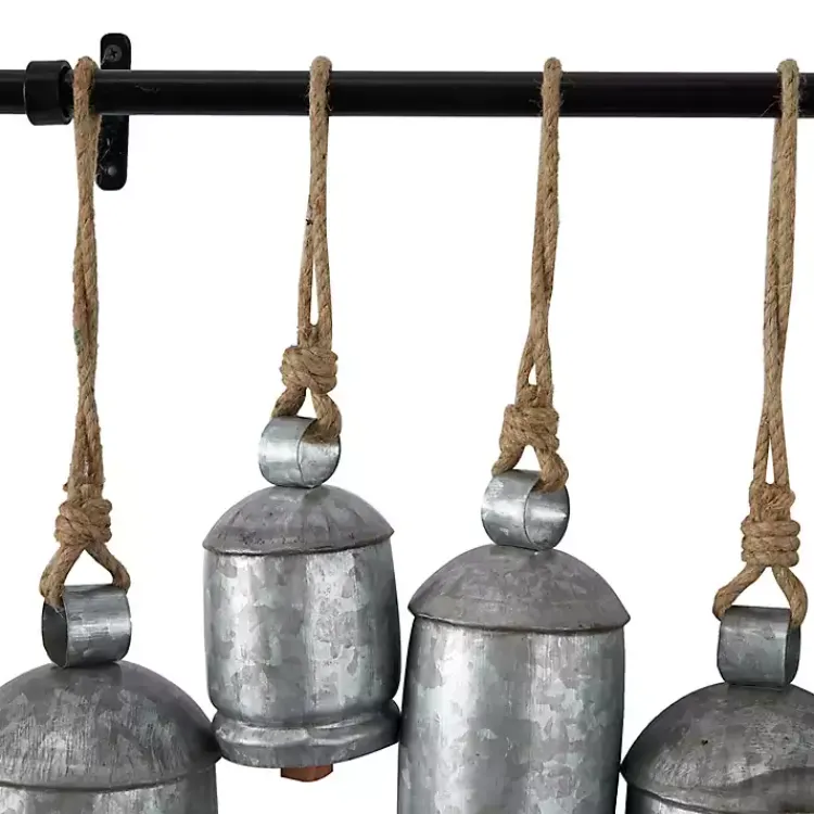 Decorative Accents>Kirklands Home Galvanized Round Bells Wall Plaque Silver