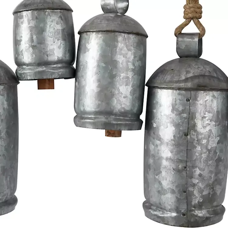 Decorative Accents>Kirklands Home Galvanized Round Bells Wall Plaque Silver