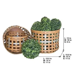 Baskets & Boxes>Kirklands Home Galvanized Woven Wicker Baskets, Set of 3